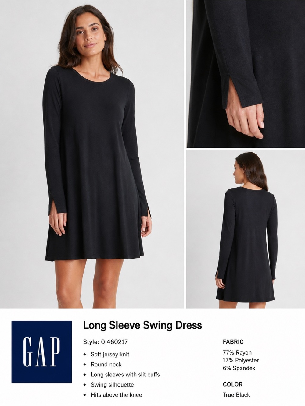 Gap Black Long sleeve Sweater Dress